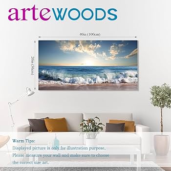 置物 Sunset Aglow Aglow - Original Ocean Sunset Painting 60x20